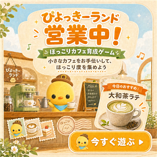 ぴよっきーランド営業中！ほっこりカフェ育成ゲーム — 今すぐ遊ぶ